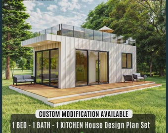 Charming Tiny Cottage House Plan: Modern Cabin Design, Custom House