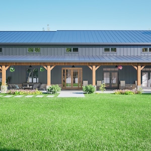 Modern Farmhouse Barndominium Plan 4 Bed, 3.5 Bath, 3-Car Garage, Custom House Plan (Digital Download) image 9