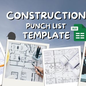 Home Selections Checklist for Builders, New Home Construction Binder with Detailed Selections, Construction Punch List, Excel Sheet