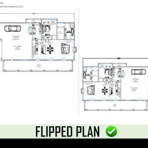Modern Farmhouse Barndominium Plan 4 Bed, 3.5 Bath, 3-Car Garage, Custom House Plan (Digital Download) image 4