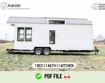 Tiny- House Design Plan –A Stylish and Functional Compact Living Solution with Modern Elegance Kitchen,Cozy Living, Mobile or Getaway Living
