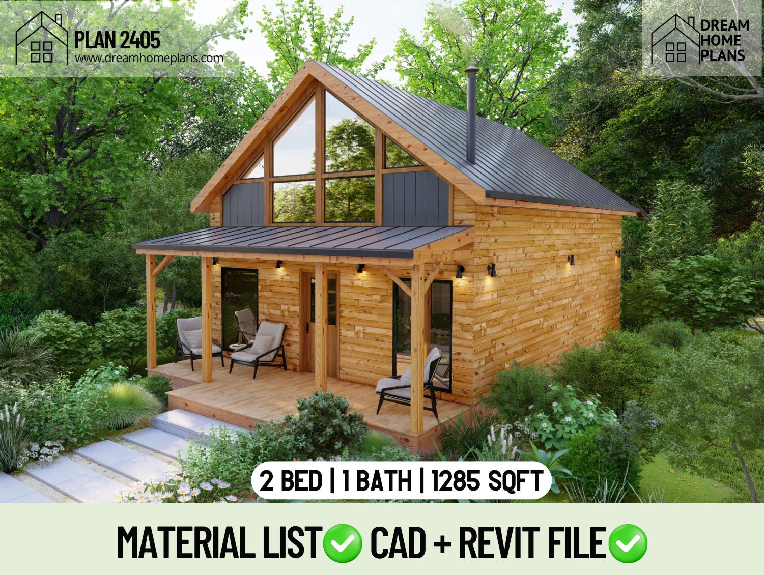 Rustic Cabin House Plan With Loft: 2 Bed, 1 Bath (digital Download) - Etsy  Israel, image size:1501x1130