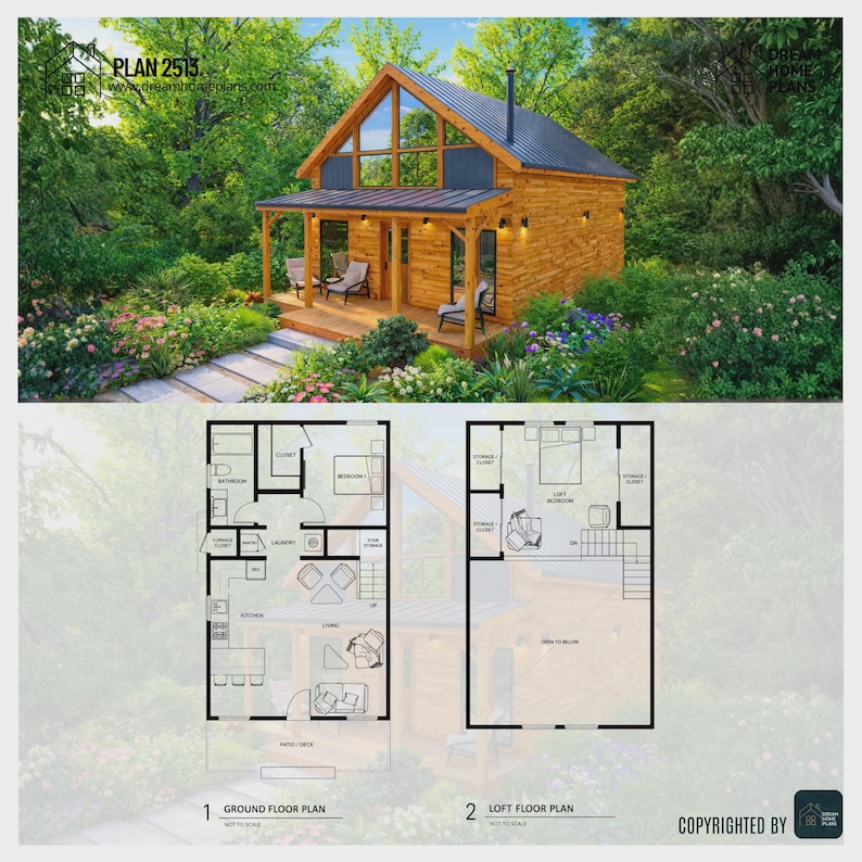 Rustic House Plan With Loft | 2 Bed, 1 Bath, 1285 Sq-ft Cabin ...