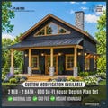 Tiny Cabin House Plans with Loft | 800 Sq-Ft Small Modern Custom House Plans | 3 Bed, 2 Bath (Digital Download)