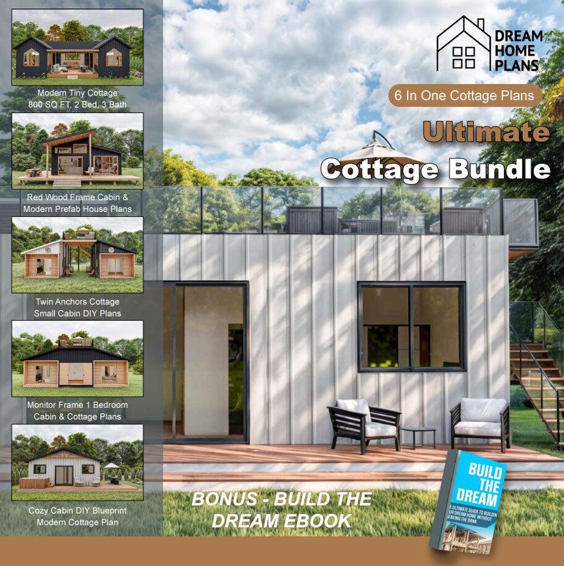 Dream Home Plans Ultimate Cottage Bundle Plans 6 in 1 | Cozy Cottage ...