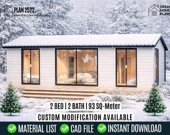 Modern Cottage House Plan | 2 Bed, 2 Bath (PDF Download)