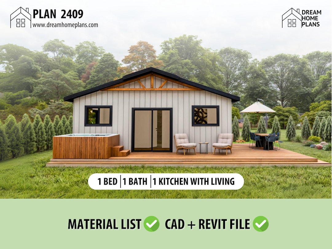 Tiny House DIY Plans: 24x14 Modern Cabin Blueprint (PDF Download) - Etsy