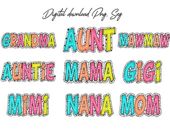 Mama Svg, Bright Doodle, Dalmatian Dots, Digital File, Sublimation Download, Mother's Day Bundle Svg, Grandma Svg, Mimi Png, Mom Dalmatian