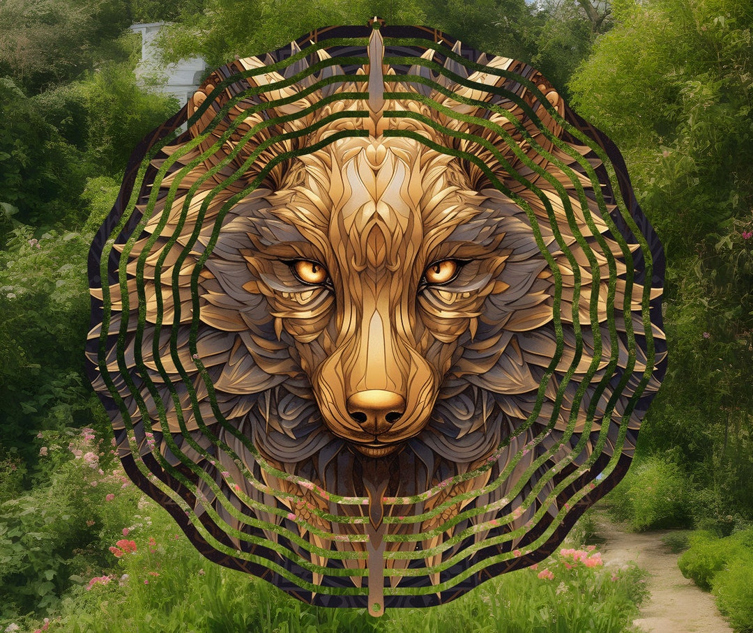 3D Gold Wolf Spinner 3D Wolf Paper Quilling 3D Spinner Etsy