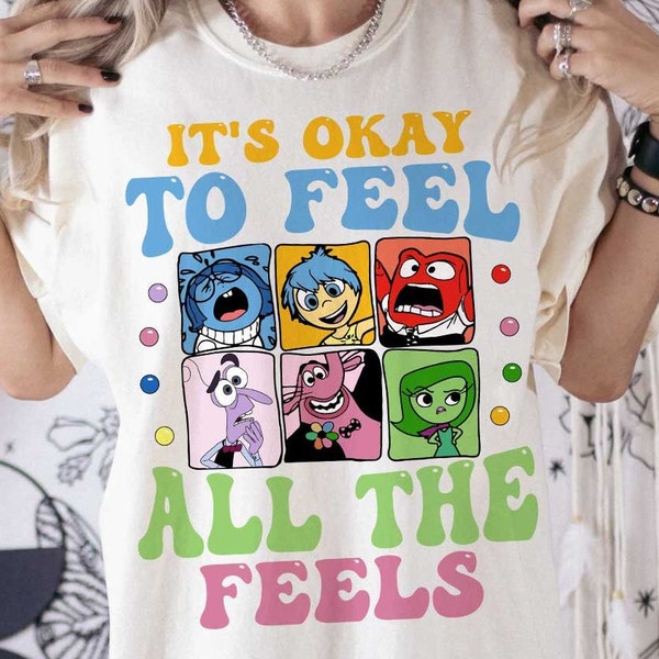 It's Ok To Feel All The Feels Svg Png, Inside Out Svg Png, All the Feels Anger Sadness Joy Fear Disgust Png, svg file, Digital Download