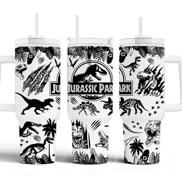 40oz Dinosaur Tumbler Quencher Tumbler Wrap, Trex Tumbler Wrap, Birthday Gift, Jurassic Tumbler Wrap