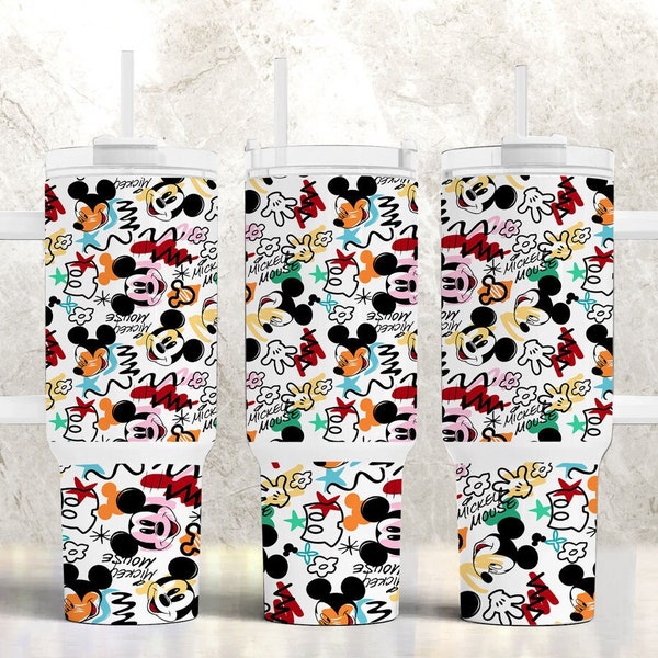 Comic Mouse 40oz Tumbler Quencher Tumbler Wrap, Mouse Character Tumbler Wrap, Birthday Gift, Magic World Tumbler, PNG Instant Download