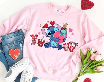 Stitch Valentine Coffee Png, Stitch Snack Valentine Png, Shirt Sublimation, Happy Valentine's Day Png, Snack Valentine Png, Valentine Png