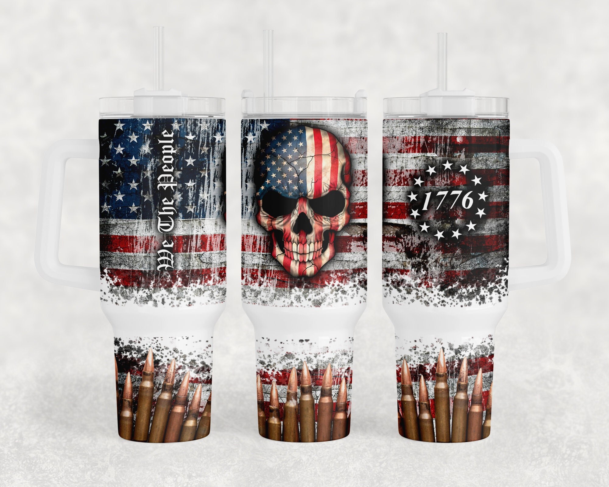 Men's 4th of July tumbler, We the people, Home of the brave, USA, Skul –  Sweet Tee and Sips