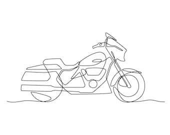 Modern Harley Davidson Illustration, Motorcycle as Digital