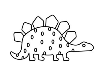Cute dino, drawing for the perfect crafting fun - 5 digital downloads in black & white SVG, PNG, EPS, dxf, jpg /Digital Download