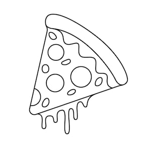 Delicious pizza slice, pizza graphic 5x direct downloads in black & white - SVG, PNG, EPS, dxf, jpg / Digital Download