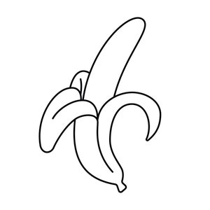 Illustration numérique de banane, Banana Line Art 5 Téléchargements directs en noir et blanc SVG, PNG, EPS, dxf, jpg / téléchargement numérique