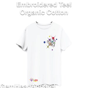 Artist Wet Paint Embroidered tshirt 100% Organic Pima Cotton