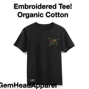 Artist Embroidered tshirt 100% Organic Pima Cotton