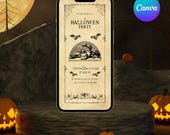 Vintage Halloween Invitation Template, Digital Party Invite, Editable Canva Template, Instant Download