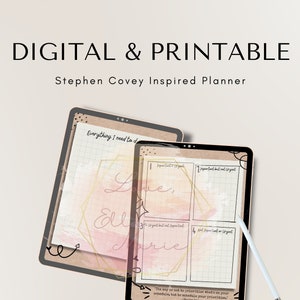 Stephen Covey Inspired Digital & Printable Planner