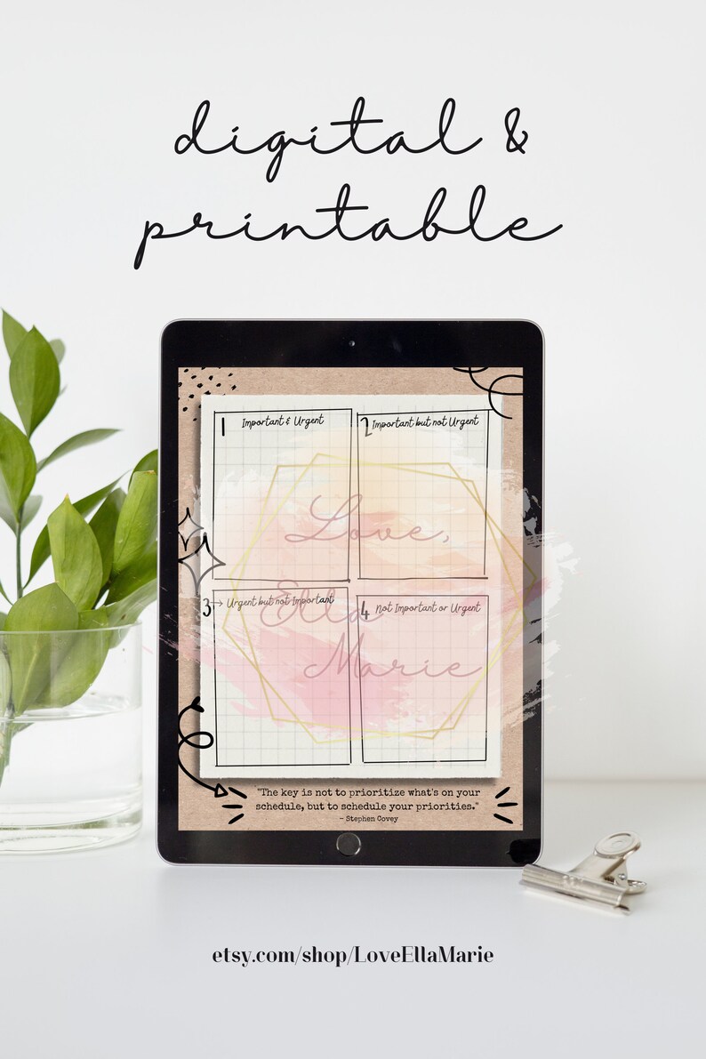 Stephen Covey Inspired Digital &amp; Printable Planner - Etsy
