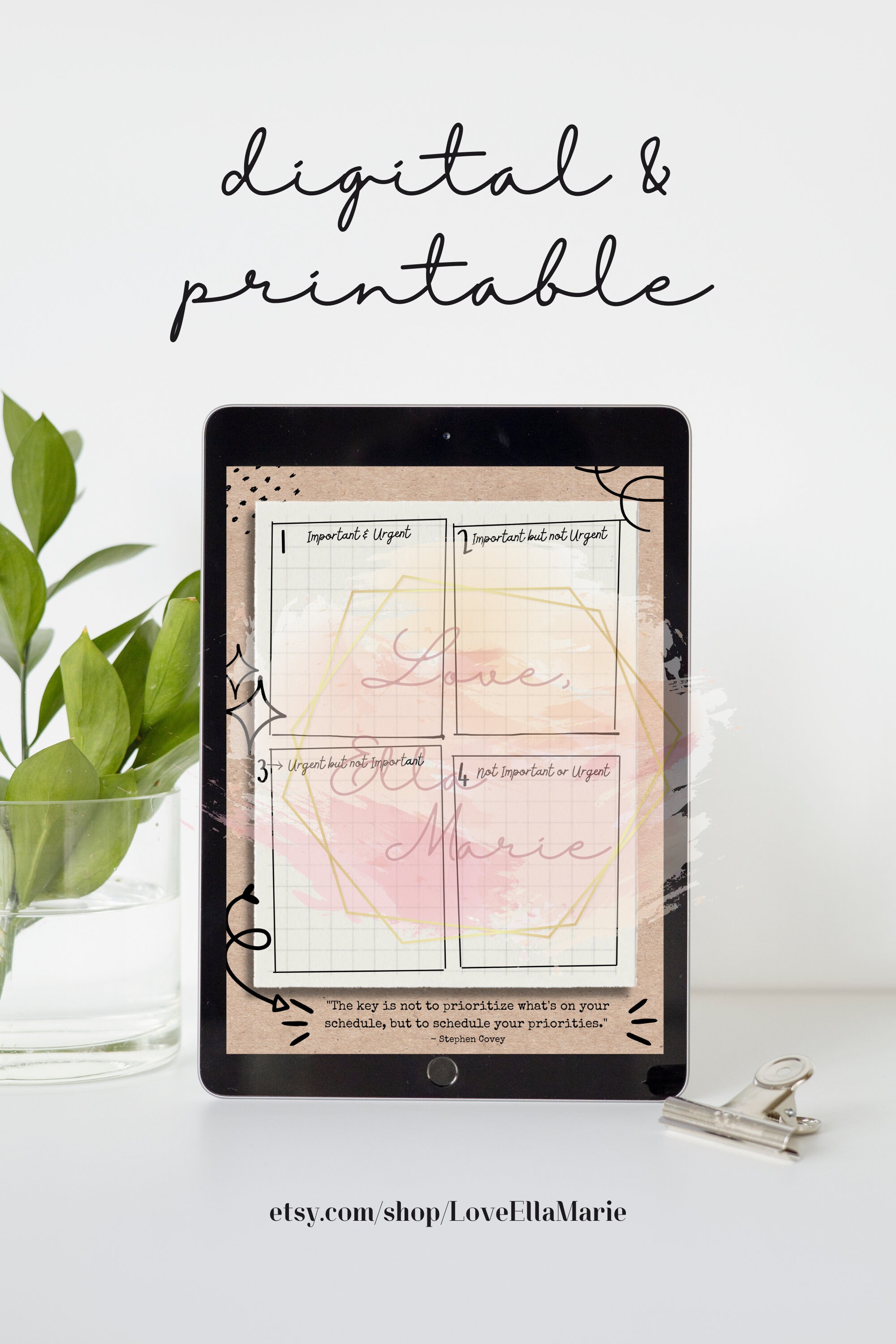 Stephen Covey Inspired Digital &amp; Printable Planner - Etsy