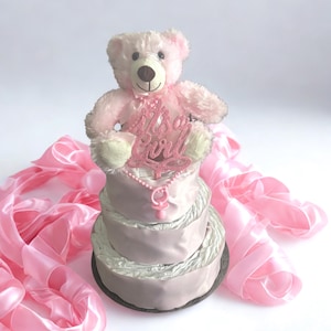 Pink Diaper Cake