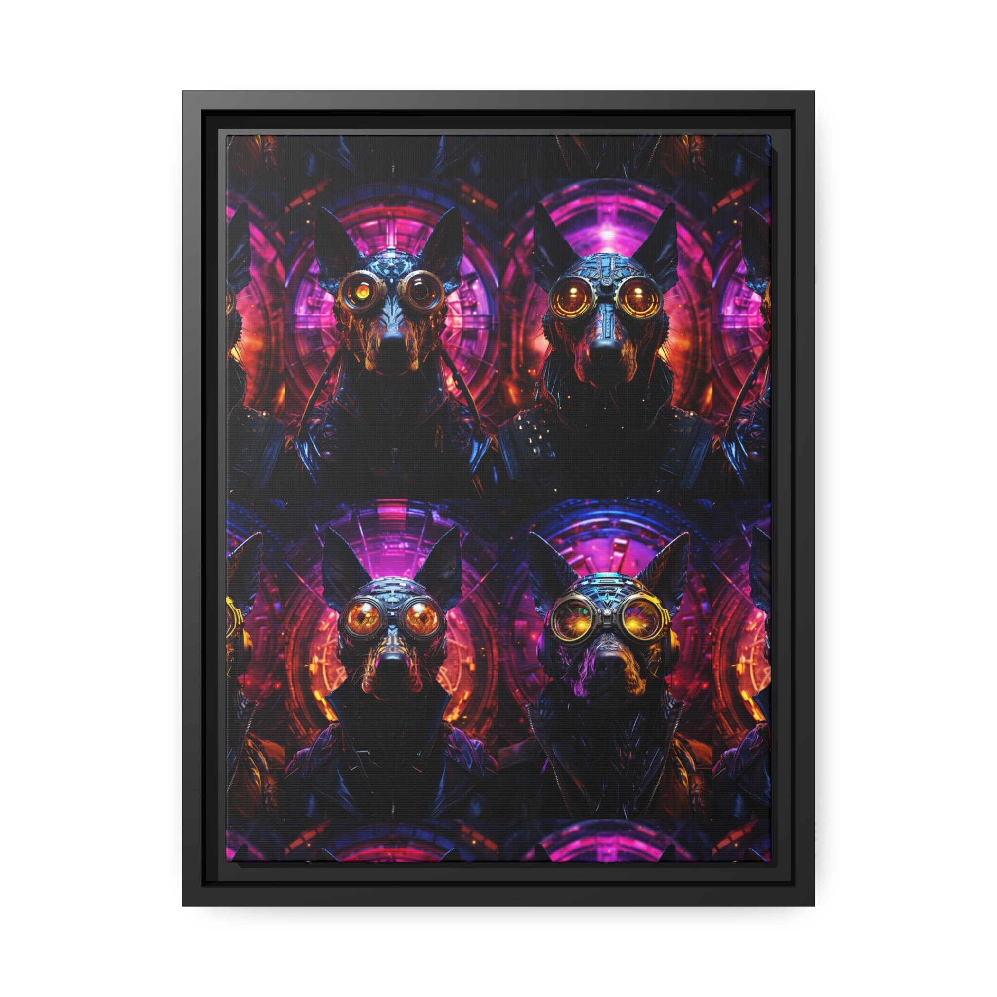 Cyberpunk Neon Doberman Aesthetic Pet Wall Art Gift Ideas Premium ...