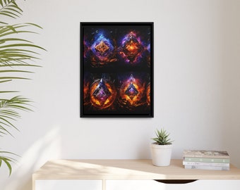 Esoteric Catalysts | Abstract Wall Art | Modern Aesthetic | Premium Gallery Canvas, Black Vertical Frame