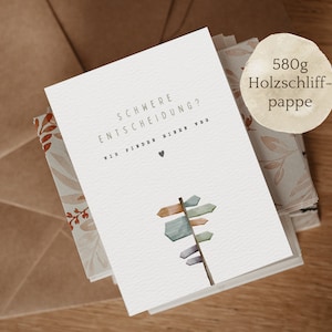 Postkarte SCHWERE ENTSCHEIDUNG | Gemeinsam einen Weg finden | Karte für gute Freunde oder Familie für schwierige Momente