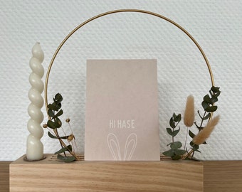 Postcard for Easter "Hi Bunny" | Easter card in beige to give as a gift