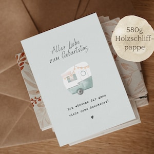 Postkarte "Camper Geburtstag" | Karte für Camping-Fans | Karten zum Geburtstag für Camper