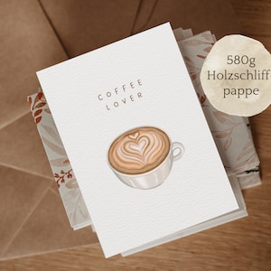 Postkarte COFFEE LOVER | Liebe Grüße für Kaffee-Liebhaber zum Versenden oder Verschenken | Food Collection zur Dekoration