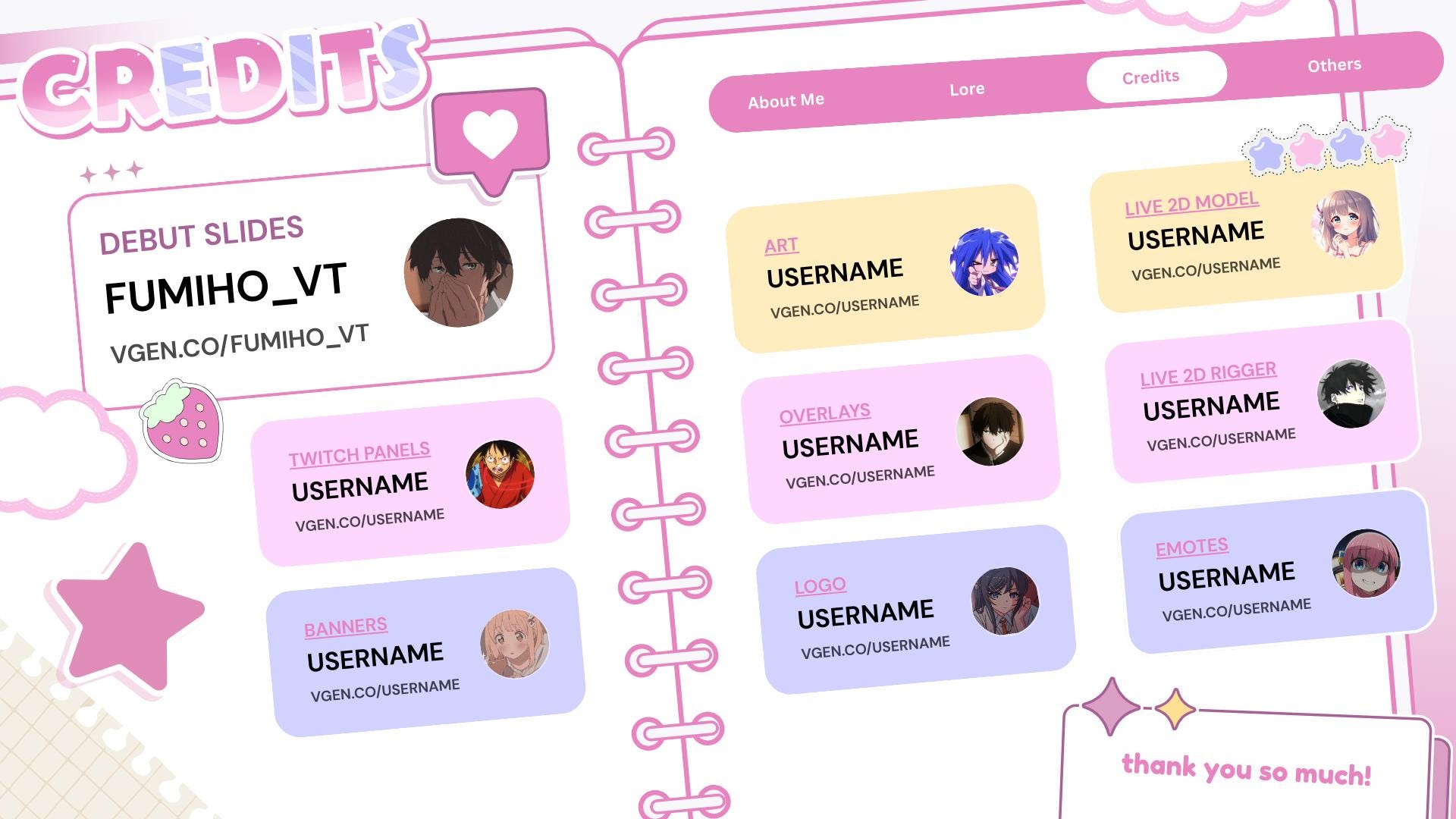 Slides de estreia de Vtuber [CADERNO ROSA] - Etsy Portugal