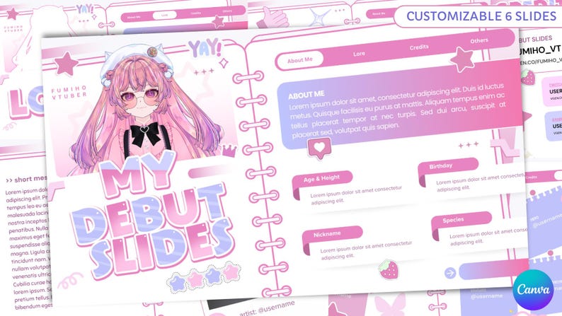 Vtuber Debut Slides [PINK NOTEBOOK] - Etsy