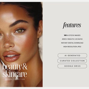 Aesthetic Skincare Stock Photos, Esthetician Social Media, Beauty Instagram Templates, Flawless Healthy Glowing Skin, AI Beauty Stock Images image 2