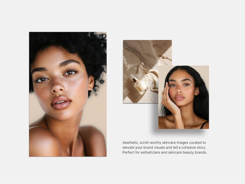 Melanin Skincare Stock Photos, Aesthetic Melanin Beauty Skin Care Stock Images for Esthetician Beauty Salon Social Media & Branding image 3