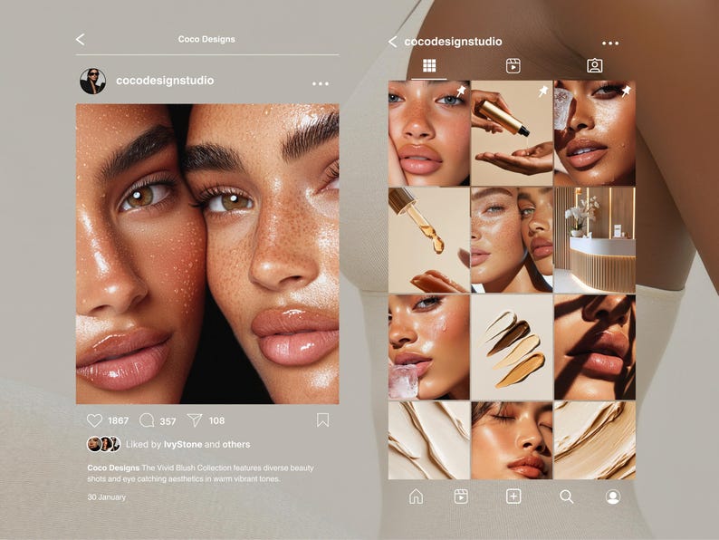 Aesthetic Skincare Stock Photos, 100 AI Beauty Images, Diverse Women Portraits for Esthetician Medspa & Beauty Salon Social Media Branding 画像 18