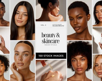 Skincare Beauty MRR PLR Stock Photos, Editorial Diverse Body Portrait Images for Esthetician Med Spa Beauty Salon & Social Media Branding
