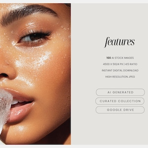 Skincare Stock Photos, 100 AI Aesthetic Beauty Images, Esthetician Medspa & Beauty Salon Branding, Skin Care Instagram Marketing Templates image 2