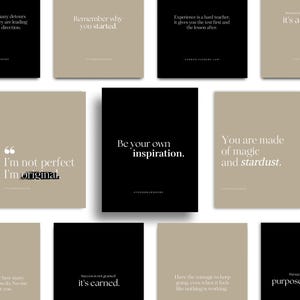 Instagram Inspirational Minimalist Quotes, Neutral Motivational Quote Templates, Instagram Post Story Positive Affirmations Canva Templates