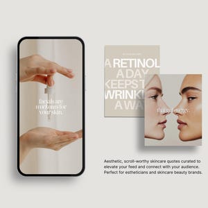 200 Skincare Quotes Instagram Templates, Esthetician Quote Posts Instagram Templates, Beauty Medspa Aesthetic Skincare Social Media Content image 2