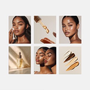 Aesthetic Skincare Stock Photos, 100 AI Beauty Images, Diverse Women Portraits for Esthetician Medspa & Beauty Salon Social Media Branding 画像 12
