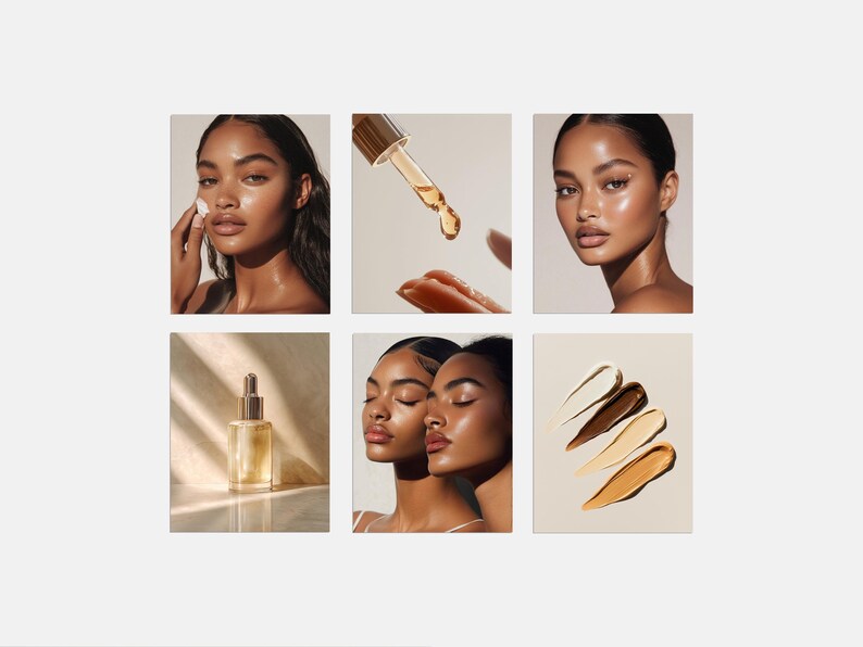 Aesthetic Skincare Stock Photos, 100 AI Beauty Images, Diverse Women Portraits for Esthetician Medspa & Beauty Salon Social Media Branding 画像 12