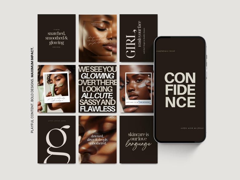 200 Skincare Quotes Instagram Templates, Esthetician Quote Posts Instagram Templates, Beauty Medspa Aesthetic Skincare Social Media Content image 13
