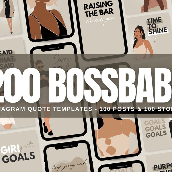 200 Girl Boss Instagram Quotes - Instagram Posts and Stories - Boss Babe Quotes, Boss Babe Affirmations – Instagram & Canva Quote Templates