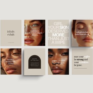 200 Skincare Quotes Instagram Templates, Esthetician Quote Posts Instagram Templates, Beauty Medspa Aesthetic Skincare Social Media Content image 12