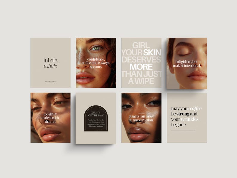 200 Skincare Quotes Instagram Templates, Esthetician Quote Posts Instagram Templates, Beauty Medspa Aesthetic Skincare Social Media Content image 12